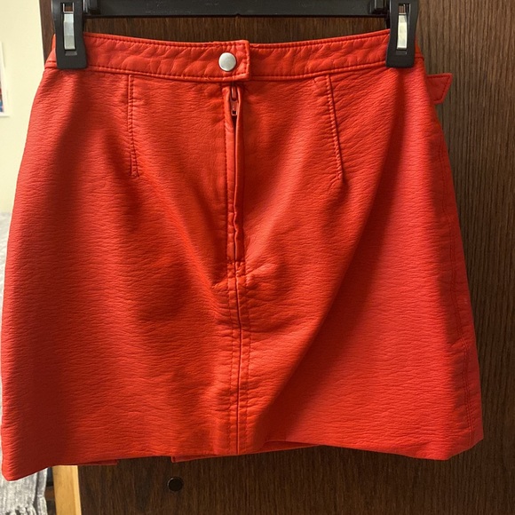 Free People Red Faux Leather Mini Skirt - Picture 2 of 2